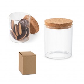 Pote de Vidro Ecológico 700ml com Tampa de Cortiça Personalizado