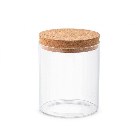 Pote de Vidro Ecológico 700ml com Tampa de Cortiça Personalizado