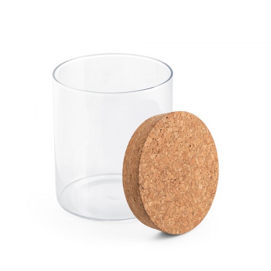 Pote de Vidro Ecológico 700ml com Tampa de Cortiça Personalizado