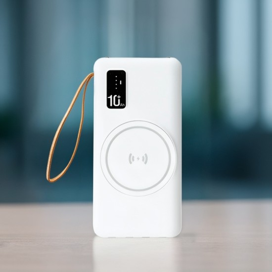 Power Bank 10.000mAh com Carregamento via Indução ou via Cabo Personalizado