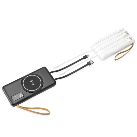 Power Bank 10.000mAh com Carregamento via Indução ou via Cabo Personalizado