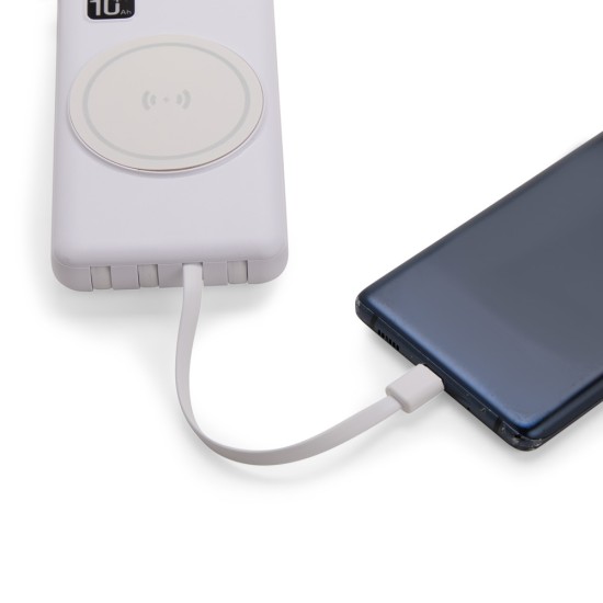 Power Bank 10.000mAh com Carregamento via Indução ou via Cabo Personalizado