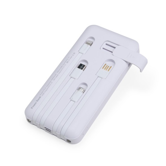 Power Bank 10.000mAh com Lanterna e Multissaídas Personalizado