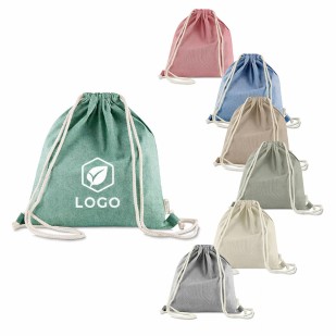 Sacola Mochila em algodão mescla reciclado Personalizada