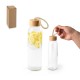 Squeeze 500ml em vidro com tampa em bambu Personalizado