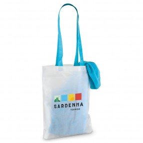Toalha de Praia em Algodão Personalizada com Sacola em Non-Woven