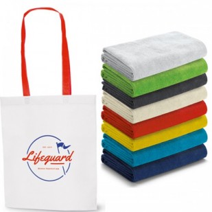Toalha de Praia Personalizada em Microfibra com Sacola em Non-Woven