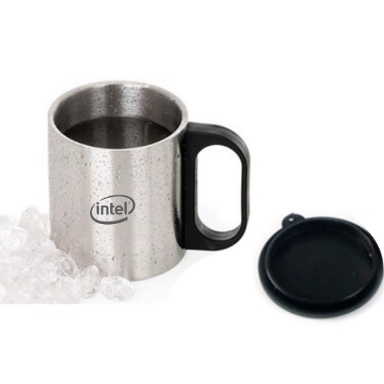 Caneca de Inox 180ml Personalizada com Tampa