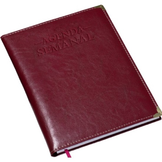 Agenda Semanal 19 x 26,5 cm em Couro Sintético Personalizada para Brindes