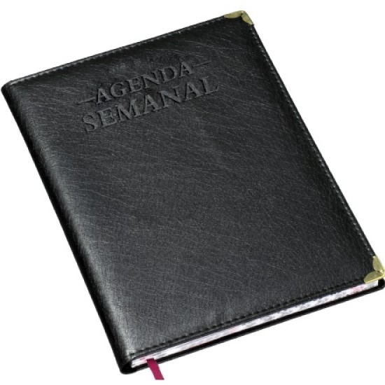 Agenda Semanal 19 x 26,5 cm em Couro Sintético Personalizada para Brindes
