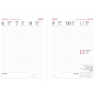 Agenda Semanal 19 x 26,5 cm em Couro Sintético Personalizada para Brindes