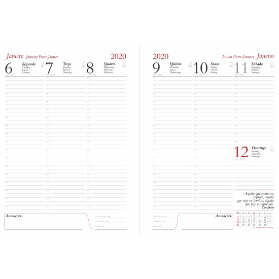 Agenda Semanal 19 x 26,5 cm em Couro Sintético Personalizada para Brindes