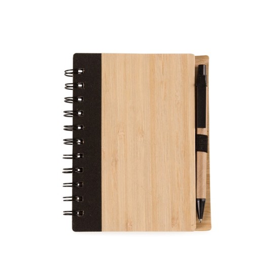 Bloco para Anotações em Bambu Personalizado com Caneta