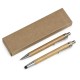 Conjunto de Caneta e Lapiseira em Bambu com Ponteira Touch Personalizado para Brindes