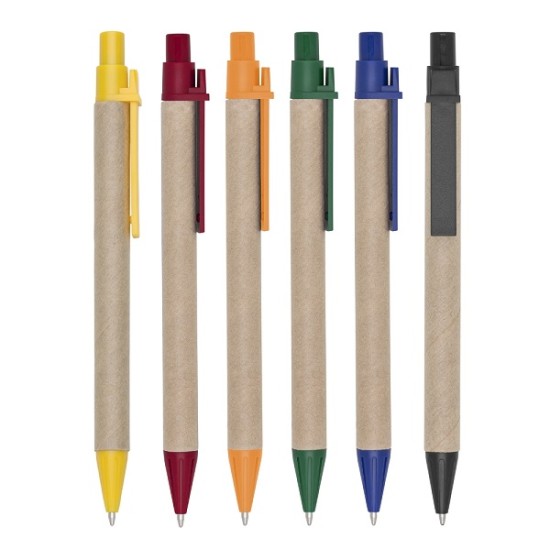Caneta de Papelão Ecológica Personalizada com Clip Plástico