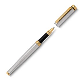 Caneta Roller Metal com Detalhes em Dourado Personalizada
