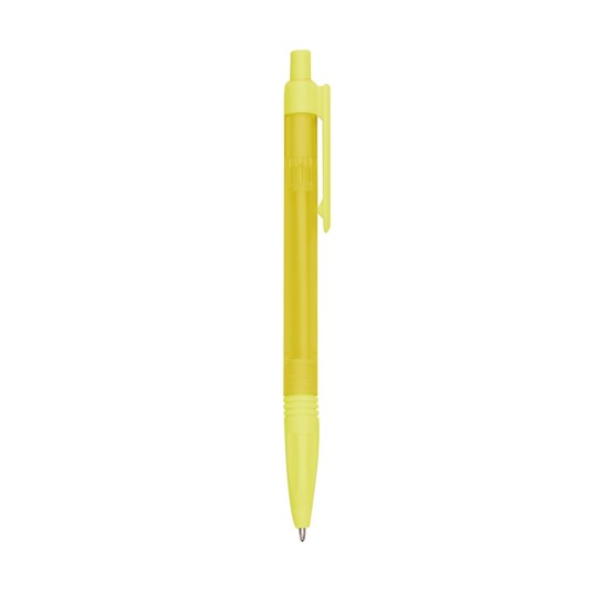 Caneta Plástica Transparente Colorida Personalizada