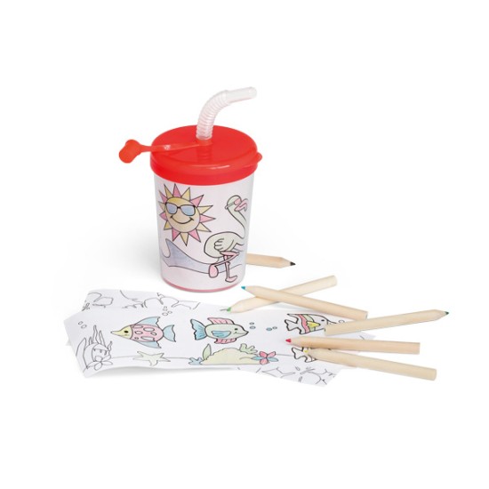 Copo Plástico 200ml Infantil Personalizado com Lápis de Cor