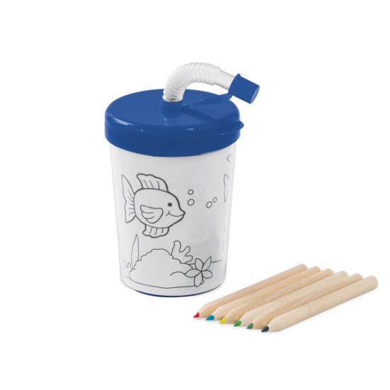 Copo Plástico 200ml Infantil Personalizado com Lápis de Cor