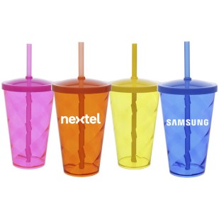Copo 550ml Personalizado com Tampa e Canudo