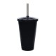 Copo Liso 550ml Personalizado com Tampa e Canudo