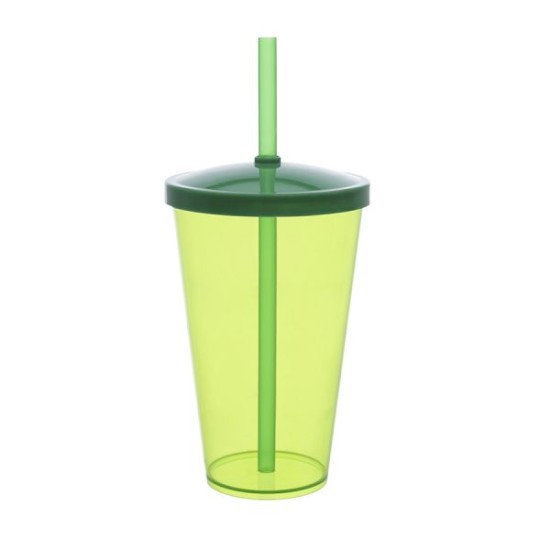 Copo Liso 550ml Personalizado com Tampa e Canudo