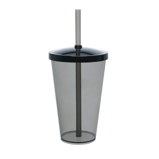 Copo Liso 550ml Personalizado com Tampa e Canudo