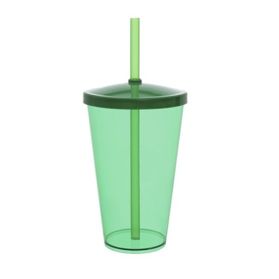 Copo Liso 550ml Personalizado com Tampa e Canudo