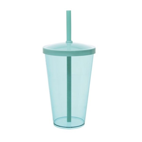 Copo Liso 550ml Personalizado com Tampa e Canudo