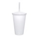 Copo Liso 550ml Personalizado com Tampa e Canudo