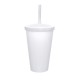 Copo Liso 550ml Personalizado com Tampa e Canudo