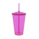 Copo Liso 550ml Personalizado com Tampa e Canudo