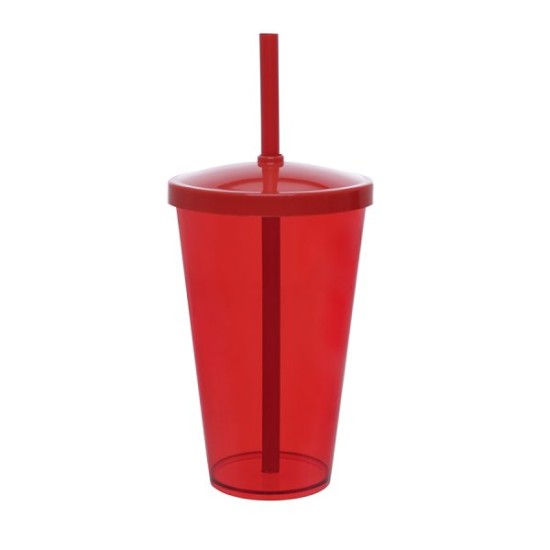 Copo Liso 550ml Personalizado com Tampa e Canudo