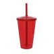 Copo Liso 550ml Personalizado com Tampa e Canudo