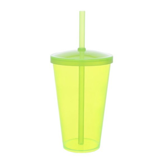 Copo Liso 550ml Personalizado com Tampa e Canudo