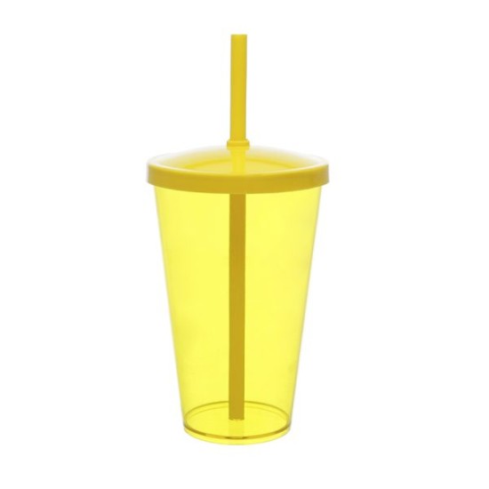 Copo Liso 550ml Personalizado com Tampa e Canudo