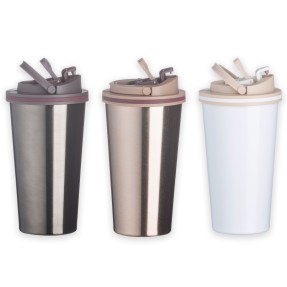 Copo de Metal 450ml com Tampa Personalizado