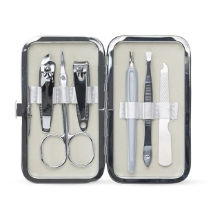Kit Manicure 6 peças com estojo em Couro Sintético Personalizado