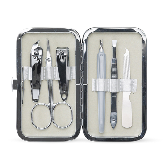 Kit Manicure 6 peças com estojo em Couro Sintético Personalizado