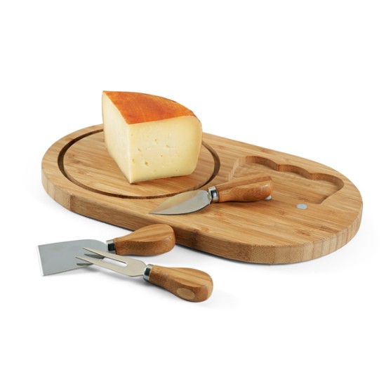 Kit Queijo em Bambu Personalizado