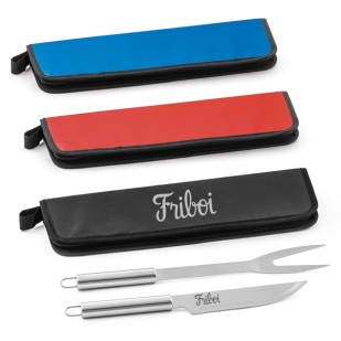 Kit Churrasco 2 Peças Aço Inox com Estojo Personalizado