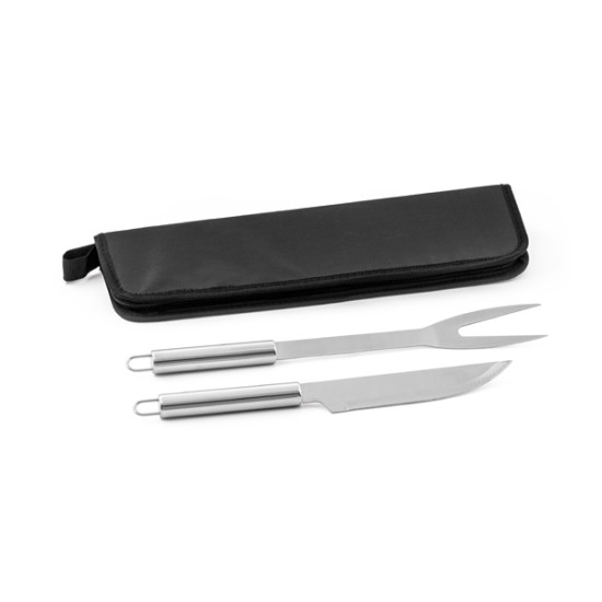 Kit Churrasco 2 Peças Aço Inox com Estojo Personalizado