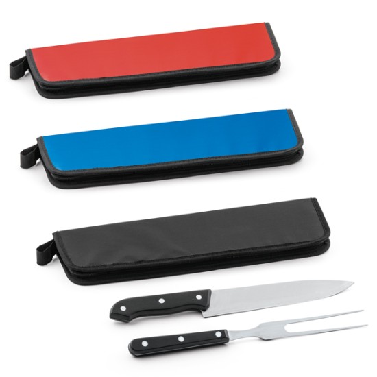 Kit Churrasco 2 Peças Aço Inox e PP com Estojo Personalizado