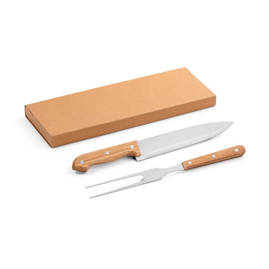 Kit churrasco 2 Peças em Caixa Kraft Personalizada