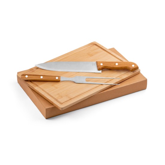 Kit Churrasco em Aço Inox e Bambu Personalizado