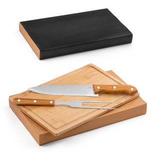 Kit Churrasco em Aço Inox e Bambu Personalizado