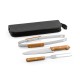 Kit churrasco em Inox e Madeira com estojo Personalizado