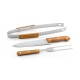 Kit churrasco em Inox e Madeira com estojo Personalizado