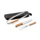 Kit churrasco em Inox e Madeira com estojo Personalizado