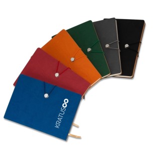 Caderneta Tipo Moleskine com Fecho Personalizada
